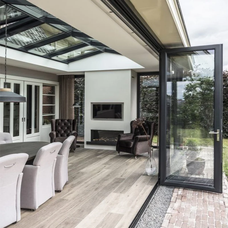 Clearview bifold doors automatic lightweight folding door system interior Aluminium glass Bi Fold door For House