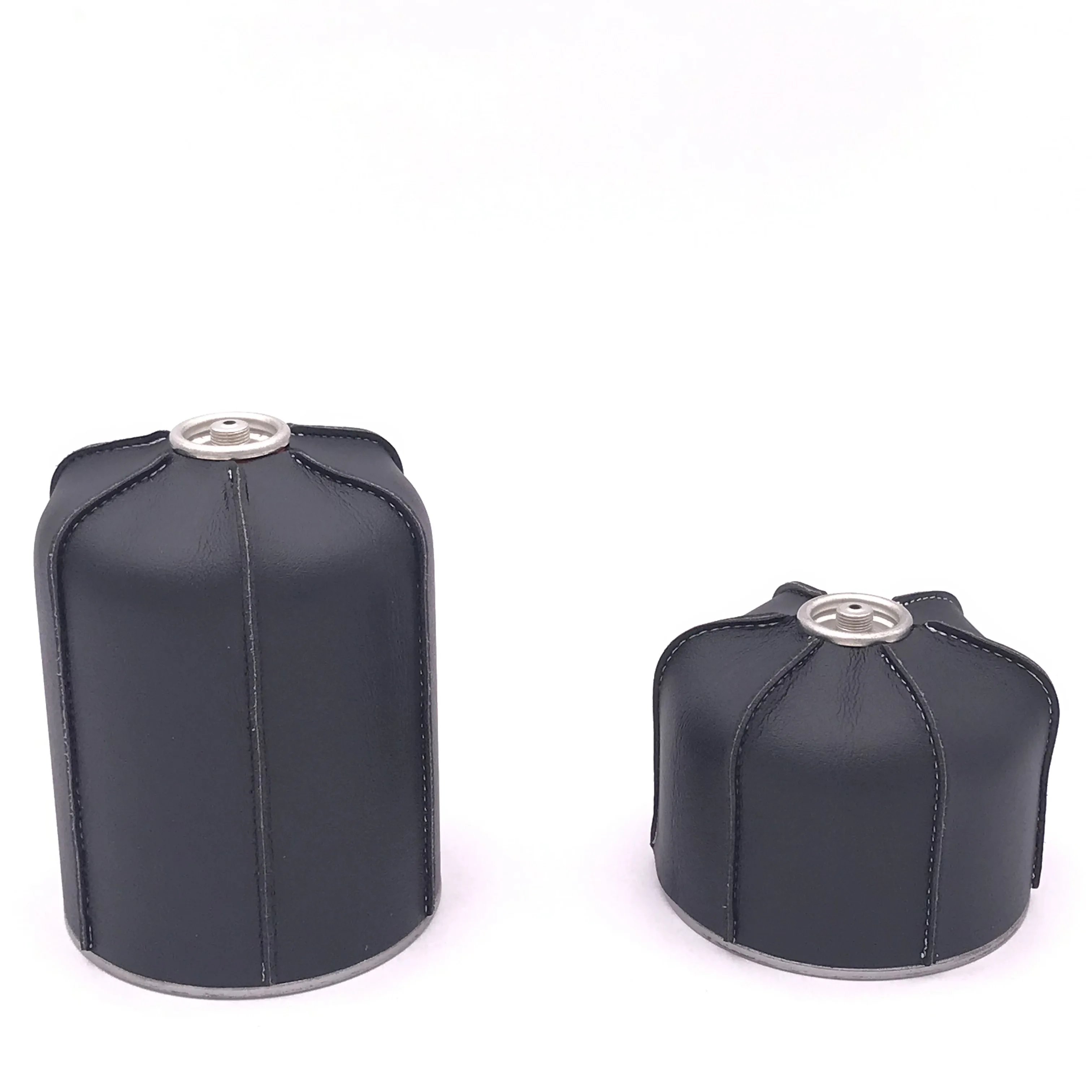 Custom Outdoor Camping Leather 450g Camping Gas Warmer Tank Protective Cover Gas Cylinder Warmer Case