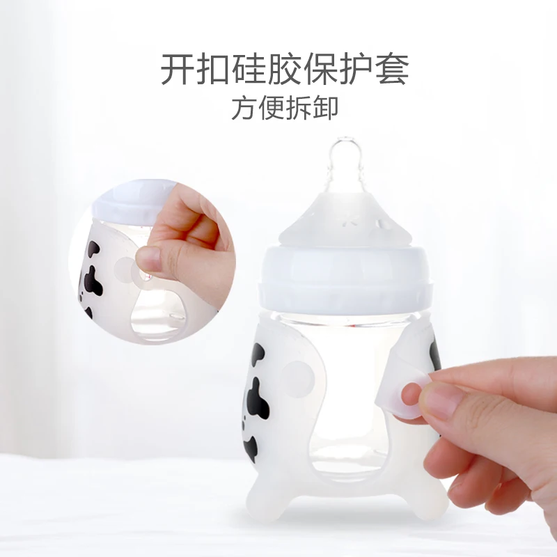 High Quality Nuk Natural Nursering Full Storage Wide Neck Baby Glass Feeding Milk Bottle