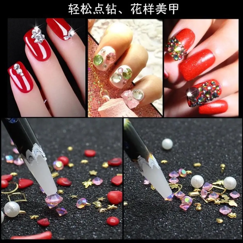 Rhinestone Art Pen Pick up Nail Pen for Metal Slice Crystal Rhinestone Wax Nail Pen