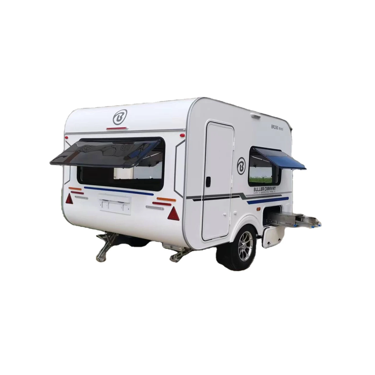 Movable hybrid teardrop camper mini caravan with kitchen for sale caravan camper rv trailer caravan