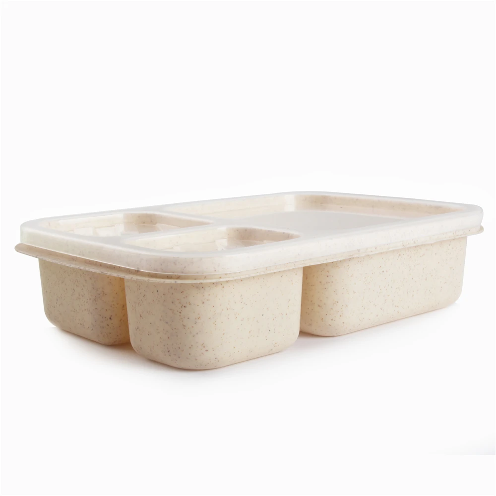 BPA free kid bento box eco friendly food container  wheat straw plastic salad lunch box