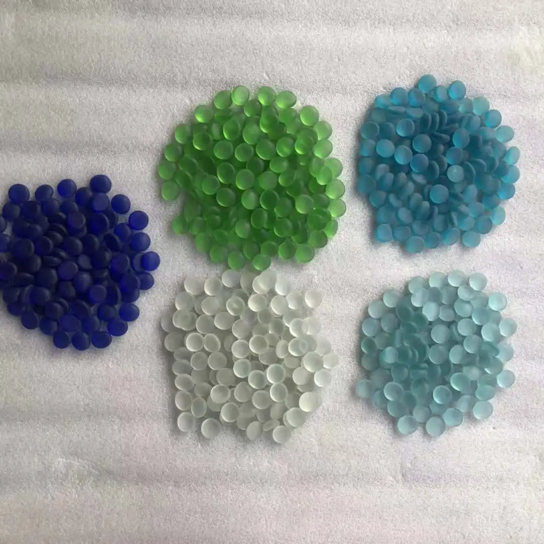 Большие плоские стеклянные бусины aqua blue 28-32 мм