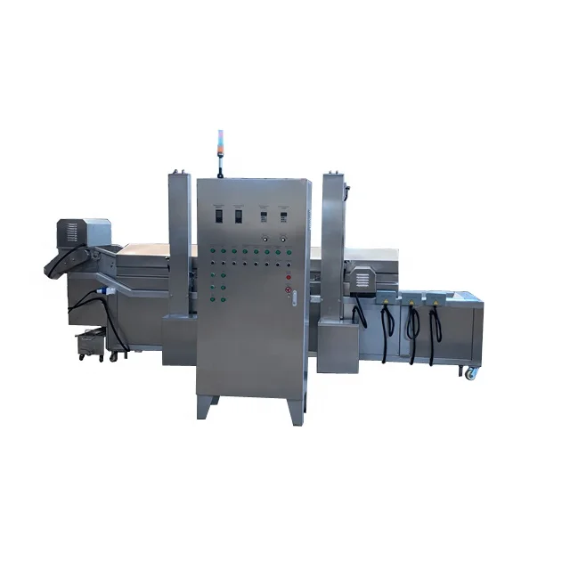 Industrial chicken fillet burger patty chicken nuggets continuous frying machine deep fryer