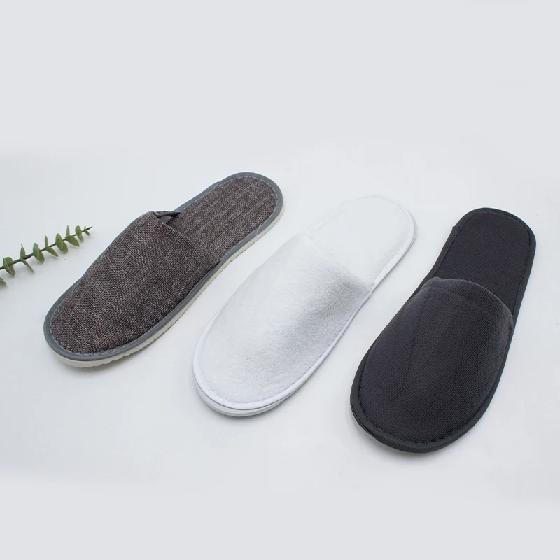 Spa Hotel Slippers Wholesale Indoor Disposable Velour Slippers Custom Cheap Guest