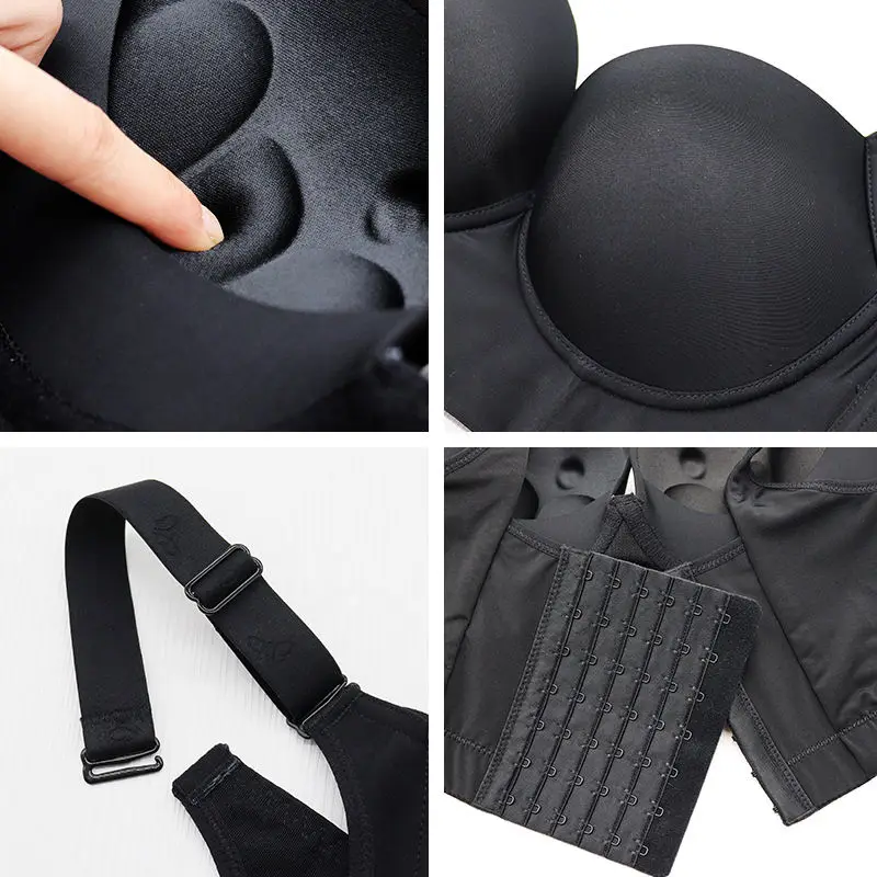 Fashion Deep Cup Bra Shaper Hide Back Fat Underwear Incorporated Full Back Coverage Plus Size Wire Free Side Fat Bra
