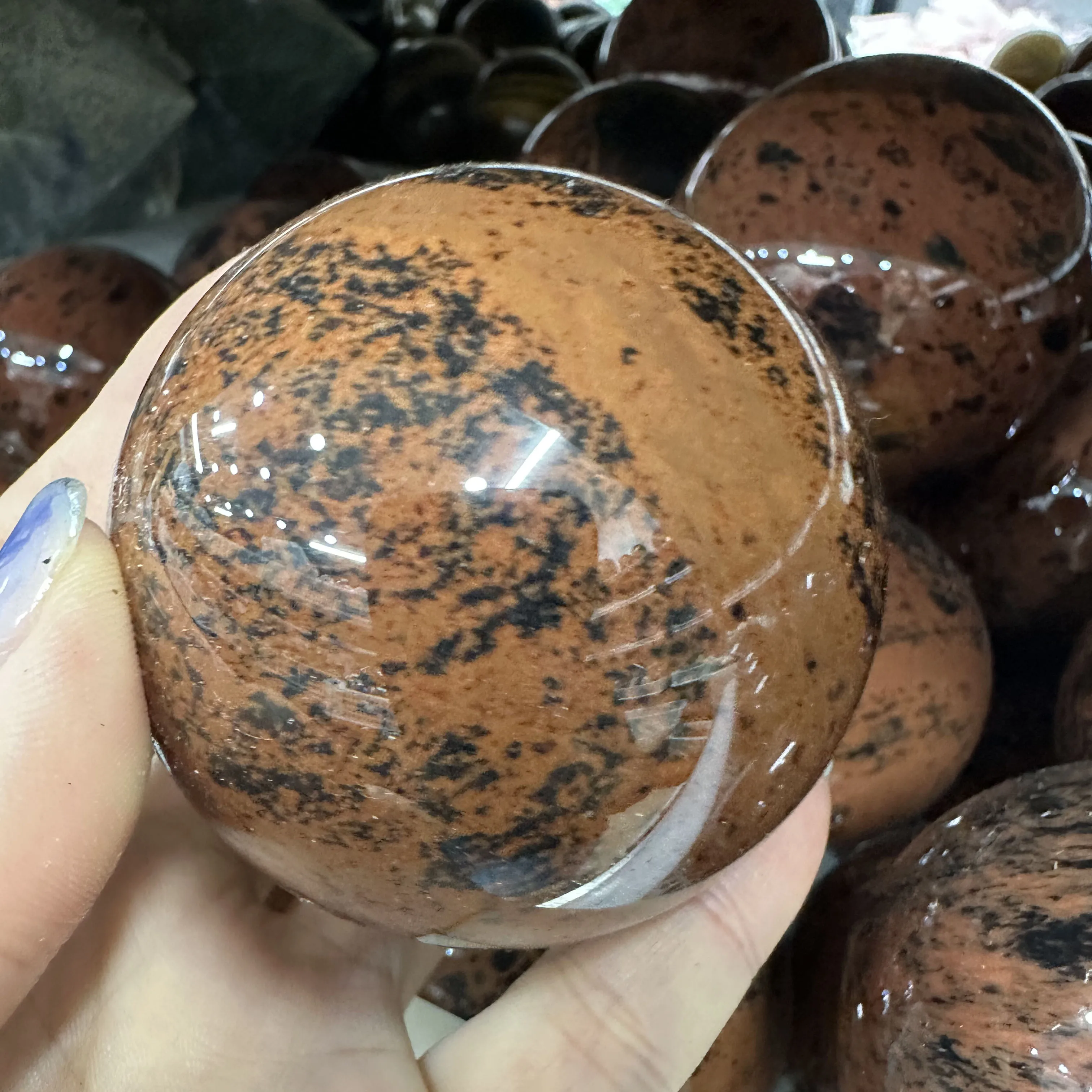 Wholesale red obsidian stone quartz crystal johnstonotite spheres ball crafts stone gifts for decoration