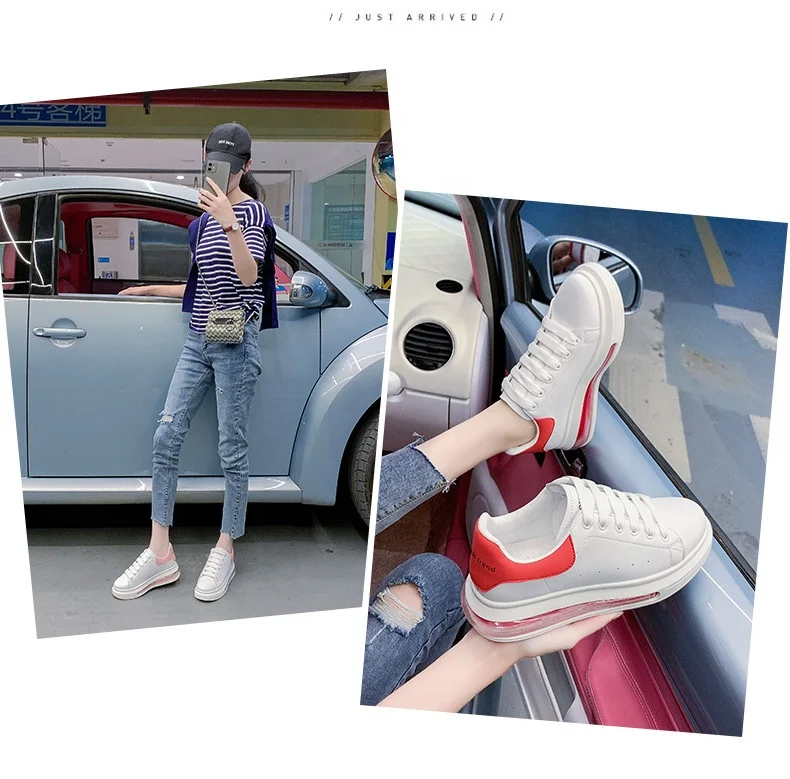 Women Sneakers 2020 Fashion Breathable Vulcanized Shoes Women Pu Leather Platform Shoes Women Lace Up Casual Shoes