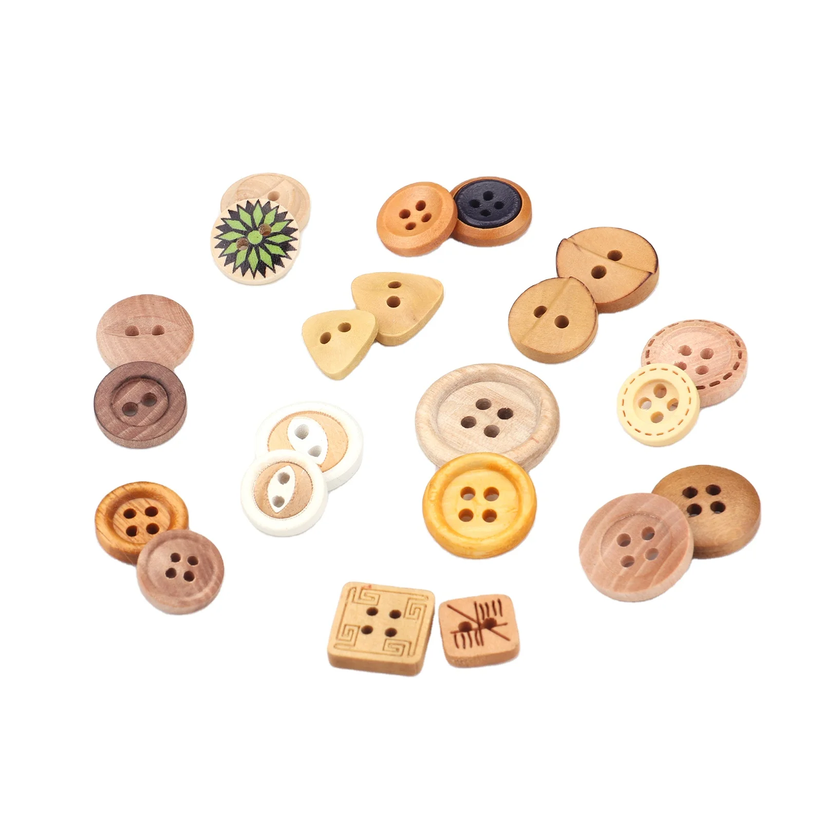 Винтажные деревянные детские пуговицы Mailida в форме цветка для рукоделия