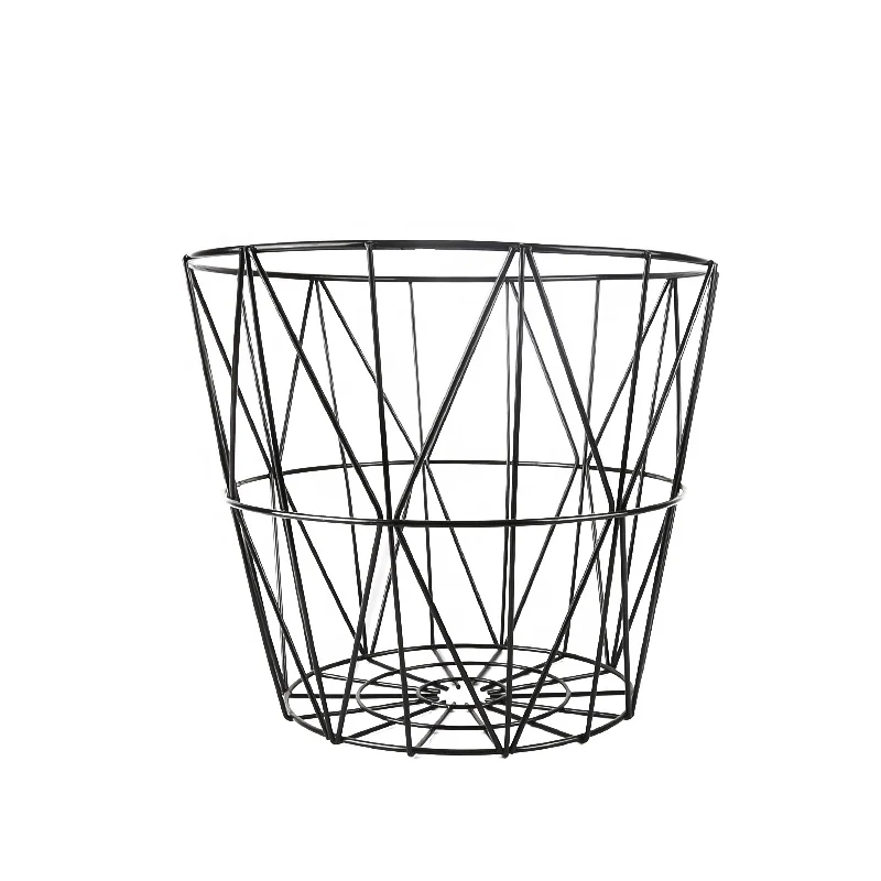 Metal-Warehouse-Storage-Wire-Basket, Metal Wire Metal Basket Black