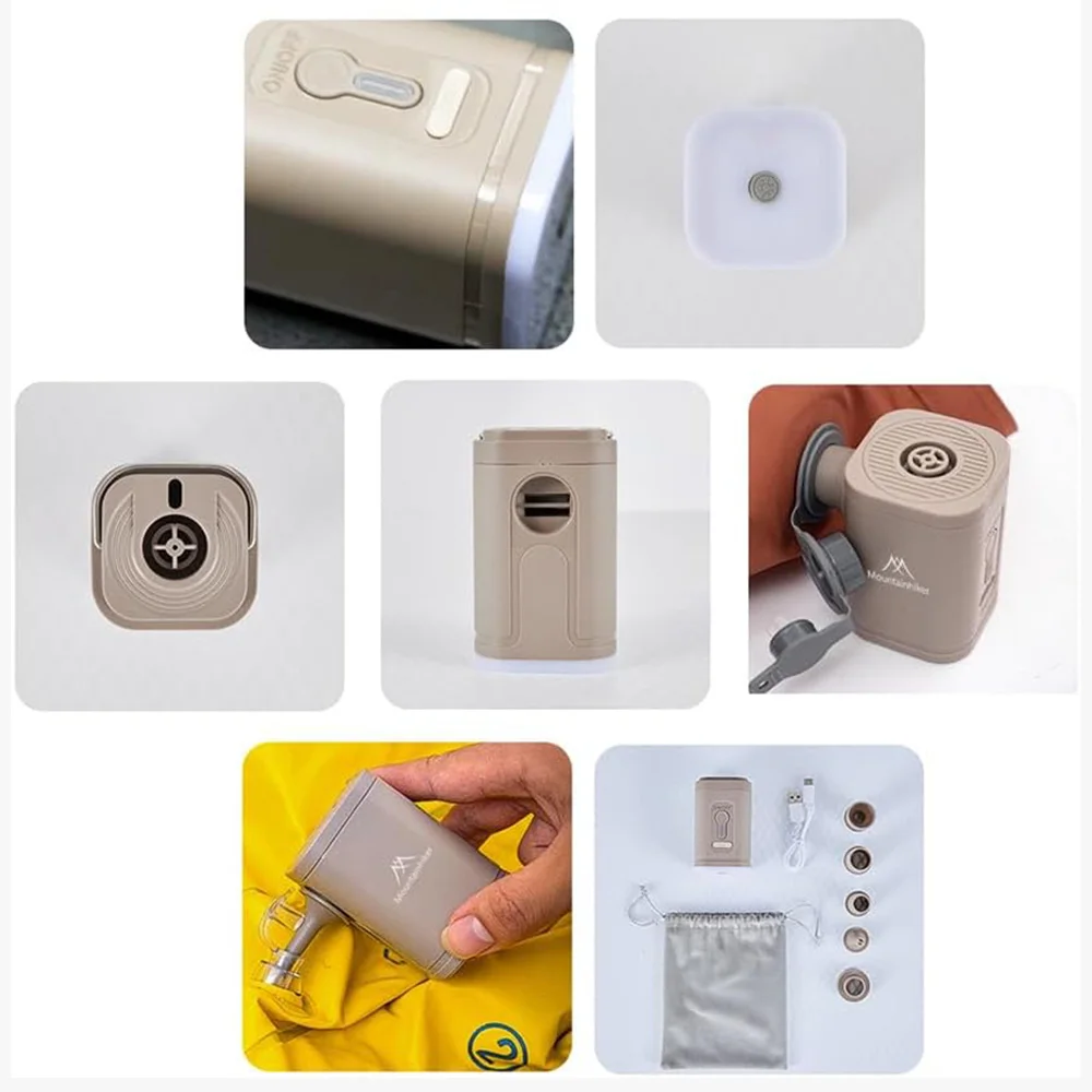 Portable Wireless Electric Air Pump USB Rechargeable 1200mah battery Pocket Air Compressor Camping Lantern Outdoor Sports