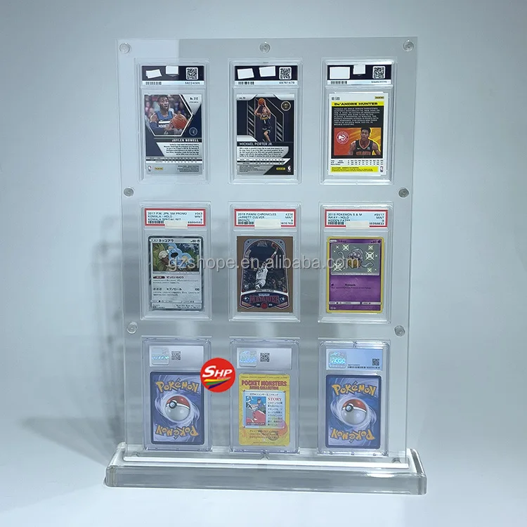SHP Factory Wholesale Acrylic Pokemon  TCG: Graded Mystery Collection Box  Custom Transparent/Color Graded Card Display Case