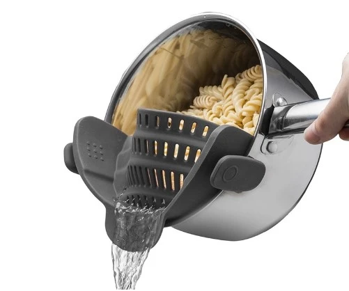 Pot Colander Food Grade Household Gadget Drainer Silicone snap strainer