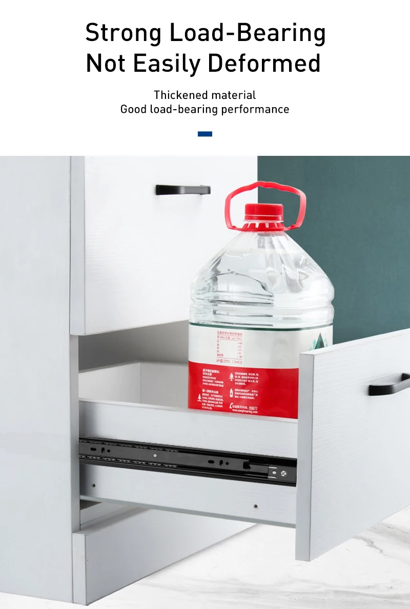 Stainless Steel 3 Fold Full Extension Small Ball Bearing Drawer Slides For Cabinet Accessories Drawer Slides