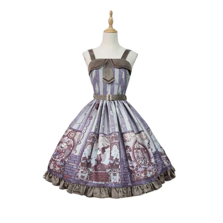 2021 Gothic Style Dress Women  Gothic Lolita  Dress Punk  Long Sleeve Black  Dress