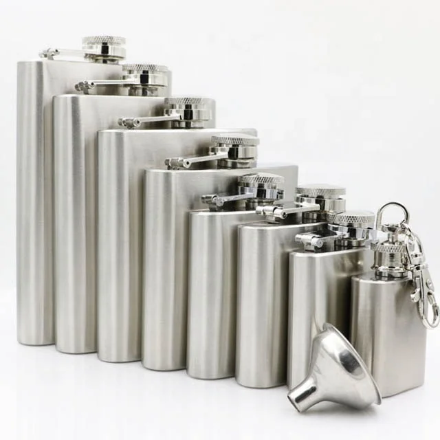 
Stainless Steel Single Wall Sanding Sliver 7oz Jim Beam Welding Hip Flask 