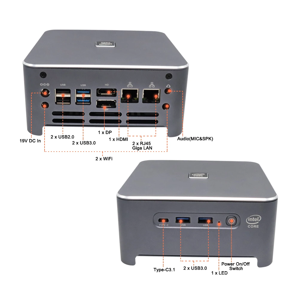  Мощный Core I9 10880H/9880H 8 32GB RAM 1 ТБ NVME SSD AC WIFI WIN10 PRO Mini игровой