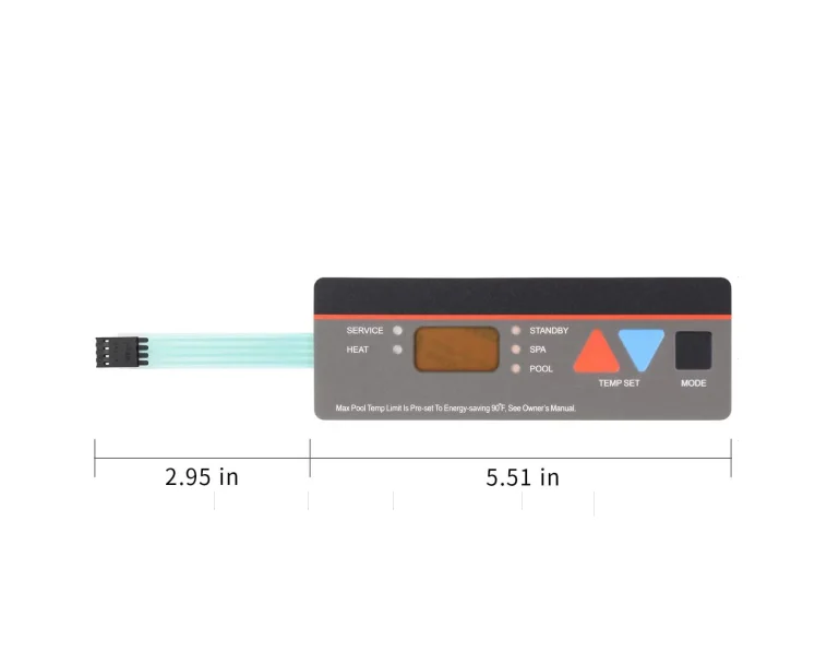 Pool Heater Replacement Control Panel Keypad Membrane Switch for Hayward Universal H-Series, Fits H100ID1 H150 H150FDN