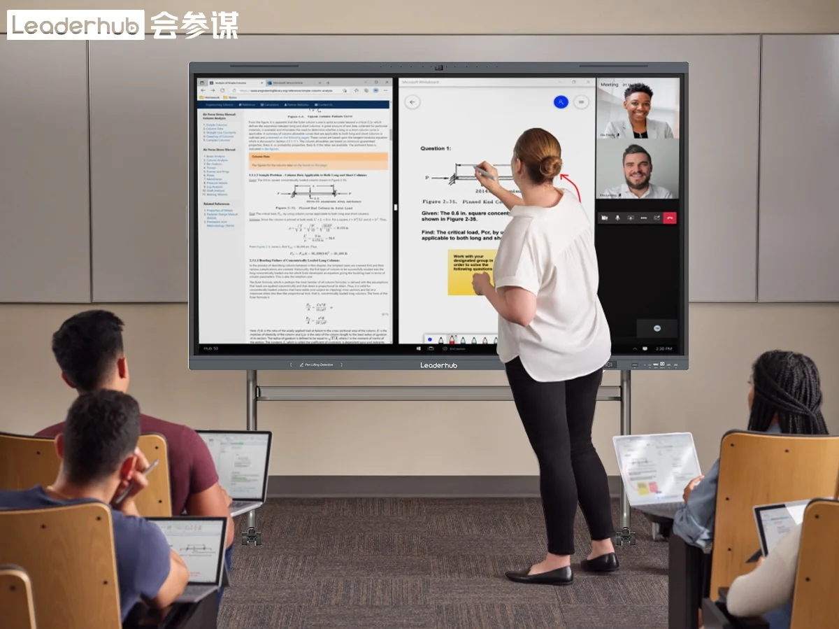 65 75 86 inch Efficient Smart Whiteboard 20 Points Touch 4K HD Anti-Glare Screen Interactive Flat Panel For Teaching