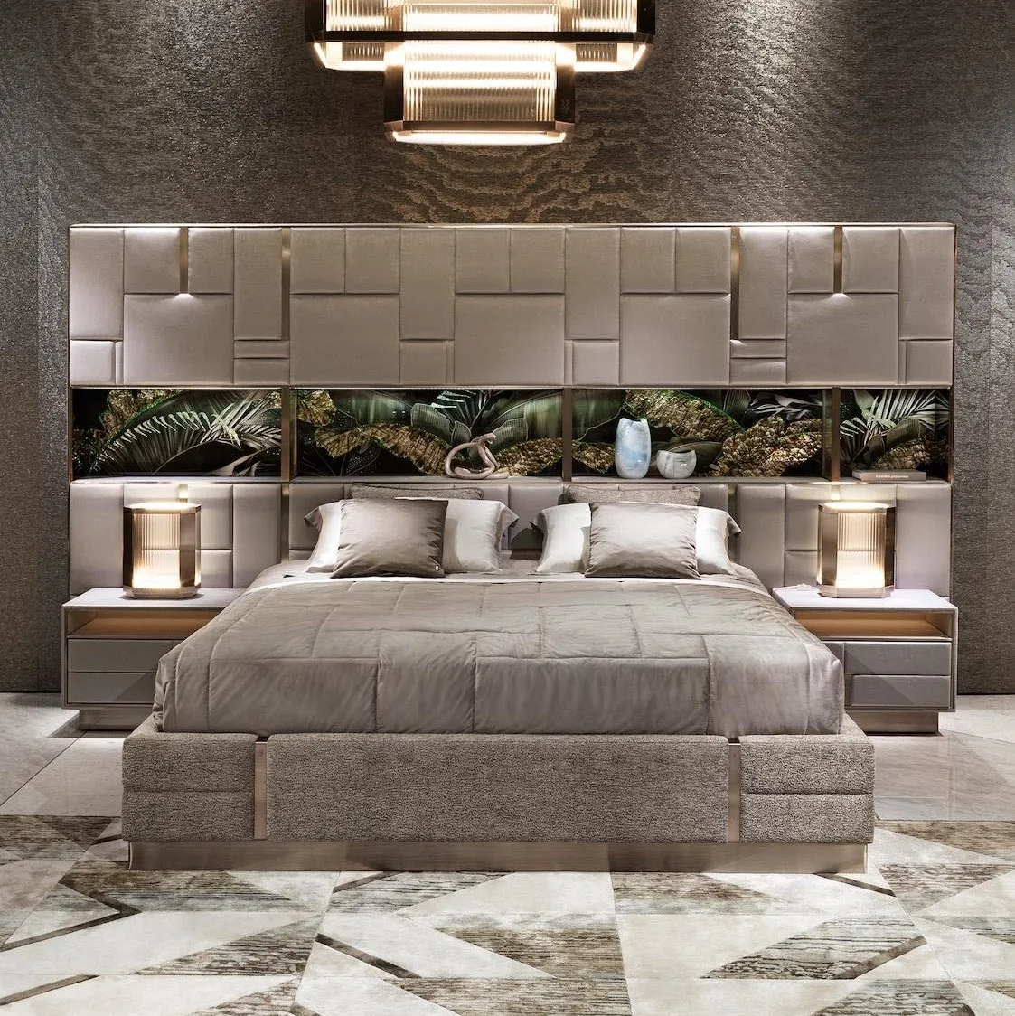 Bedroom Furniture Set Modern White Super Headboard Platform Classic Luxury Bed Room Frame Queen King Size Bed Frame Luxury Set