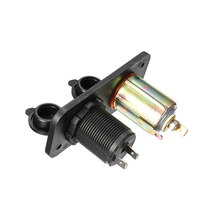 12V white waterproof dual USB automobiles charger adapter socket with the tent digital ammeter and voltmeter