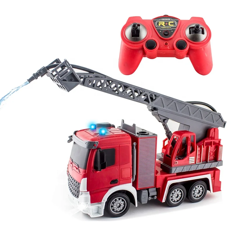 7 Channel 1:24 RC Fire Truck Toy 2.4G Kids Remote Control Car Fire Fighting Vehicle Toy