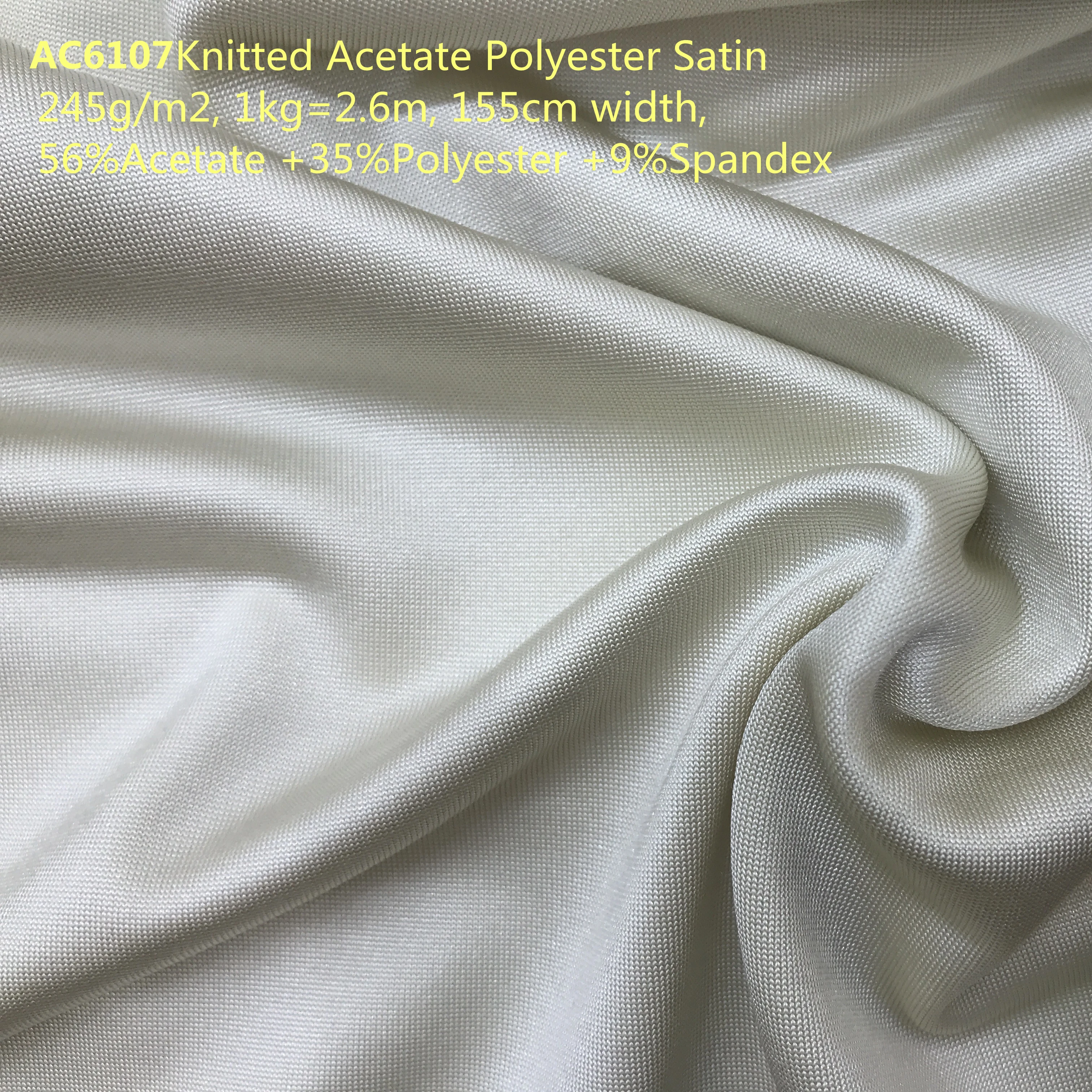 AC6107 Knitted Naia Acetate Polyester Satin