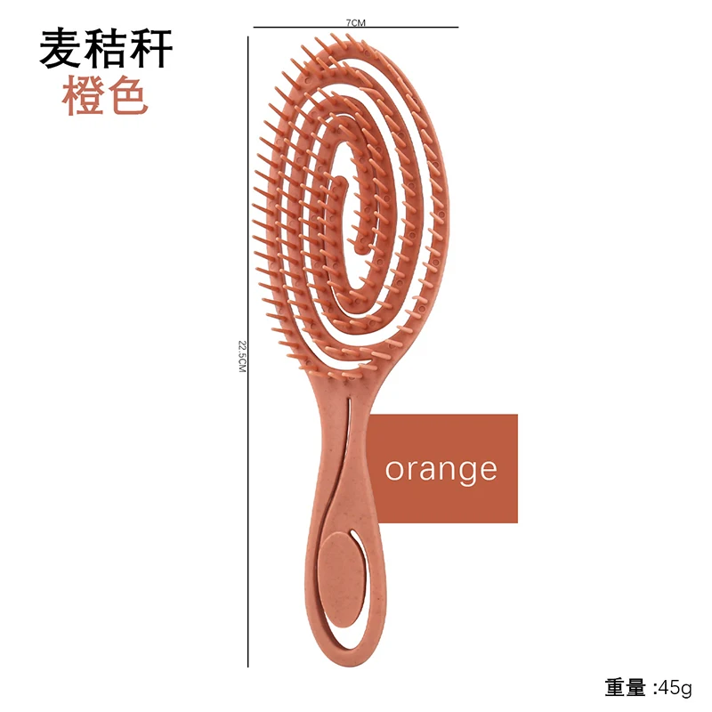 FYD Customizable Ventilation Straw Massage Comb Tangle Nylon Removal Curved Hair Brush Makeup Tools Sets