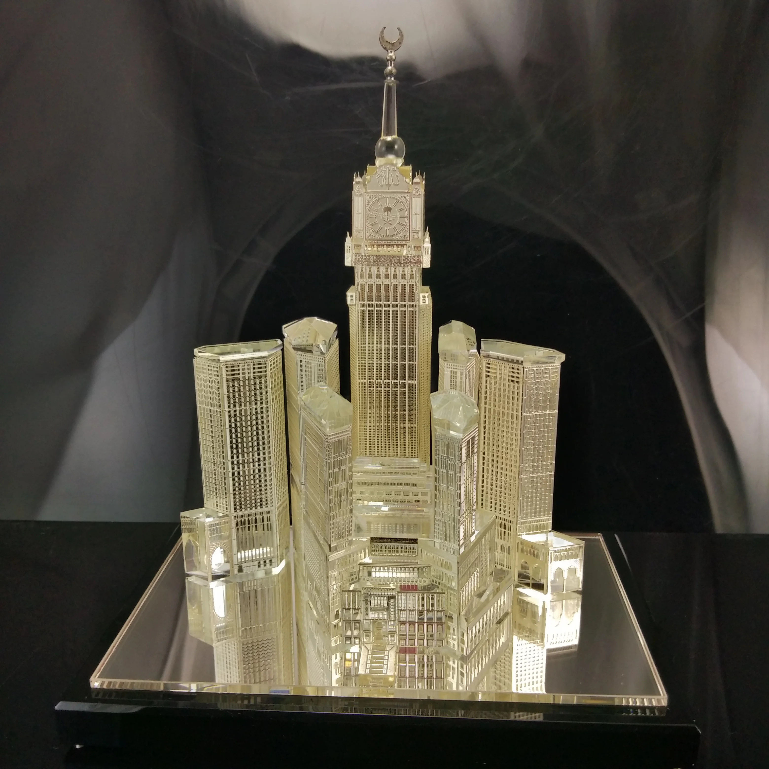 Saudi arabia makkah royal clock tower model crystal building model islamic souvenir