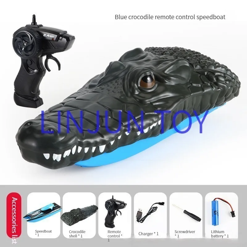 2023 New product  2.4G remote control 4-way waterproof  Crocodile remote control speedboat  Summer water boat toys