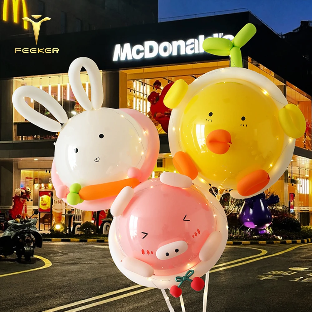 Pole Support Decorative Party Christmas Time Luminous Bobo Balloons With Helium, Halloween, And Happy New Year Designs