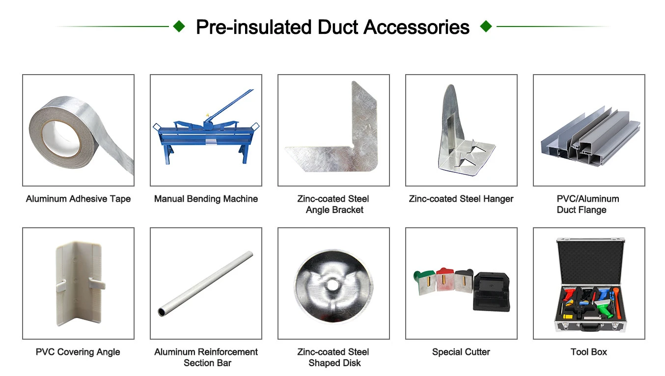 Real Factory PIR/PU Foam Pre-insulated Duct Panel Fireproof No Rust Duct Panel For HVAC Ductwork