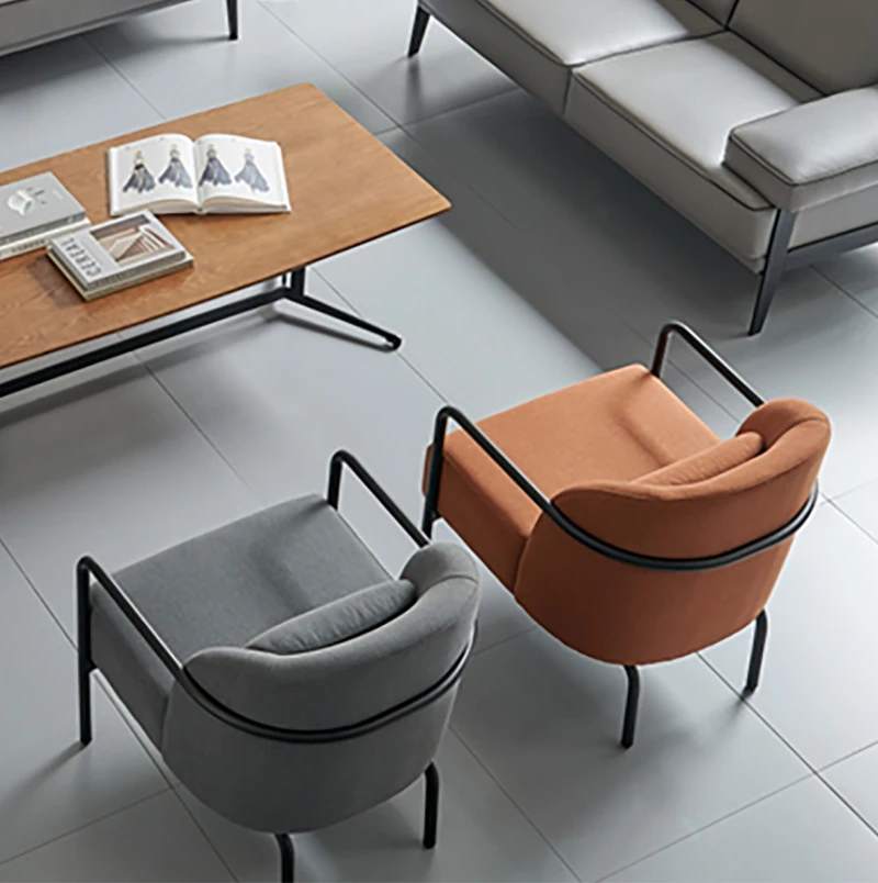 Modern Metal frame Executive Leather Office Sofa Set Design