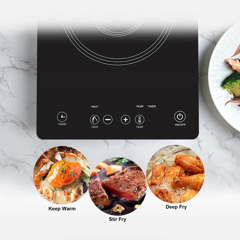 Fashion design electric stove cooker digital display home appliances 2 burners glass top induction cooker