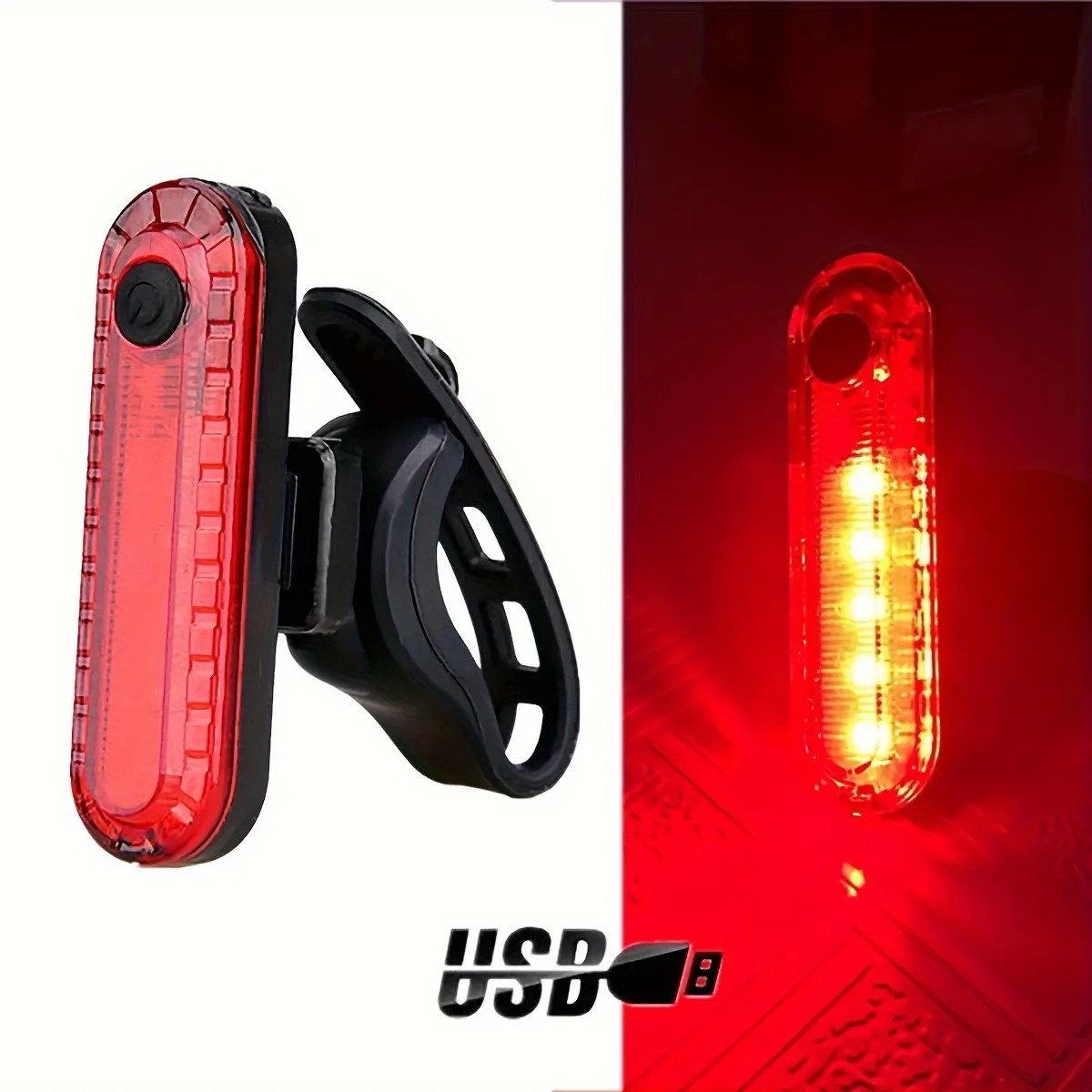 USB Charging COB Tail Light for Outdoor Cycling New High Brightness Safety Warning Accessory LED Mounts Rear Battery Powered