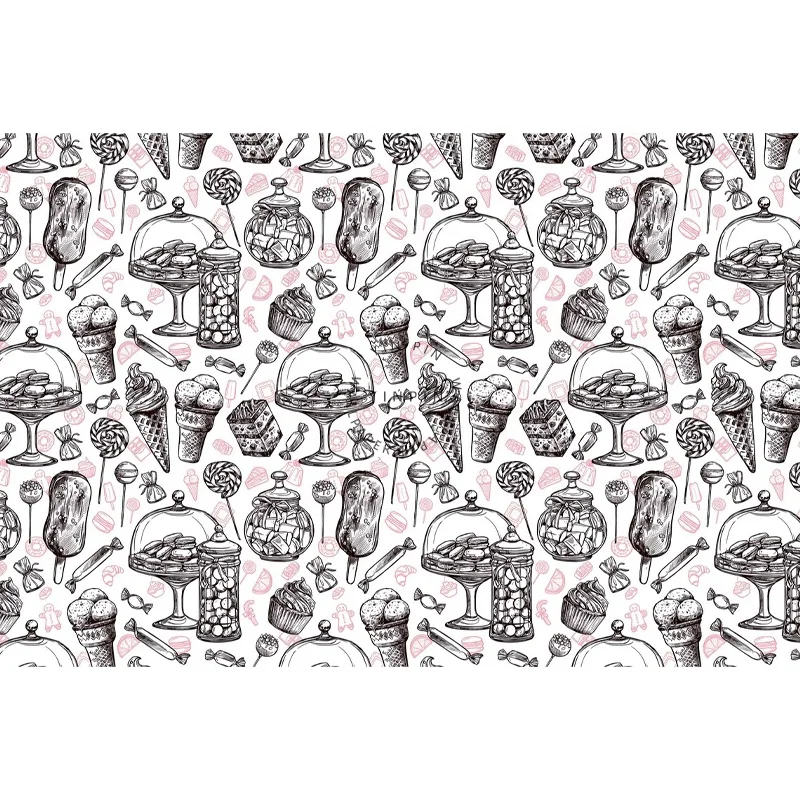 Ice cream dessert macaron peel and stick removable wallpaper