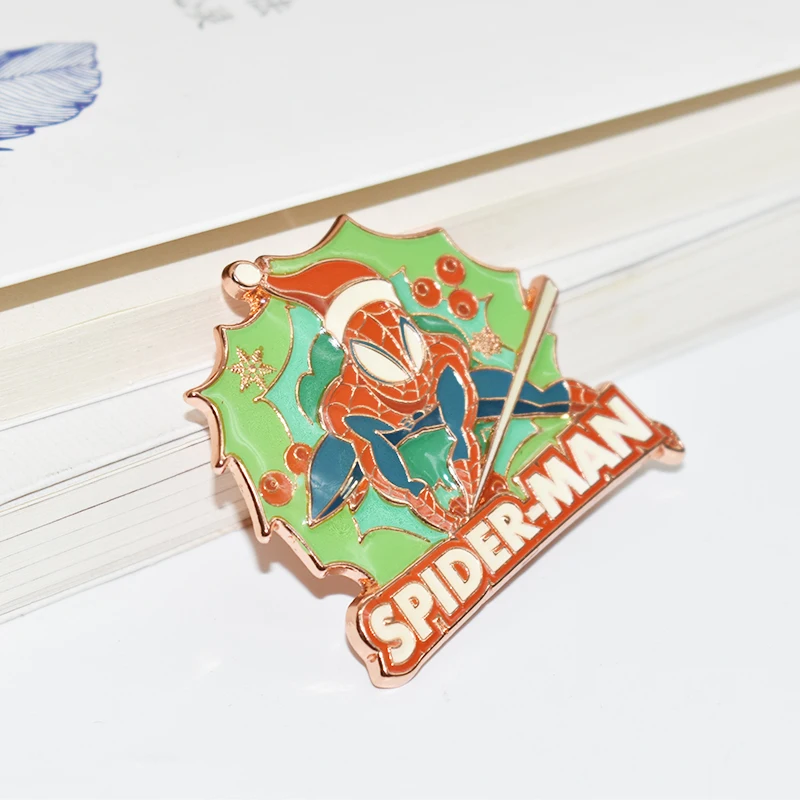 Wholesale Animal Poke mon Cartoon Metal Brooch hat pins Anime Lapel spi/der man Badge Custom glitter Enamel frame Pin for hat