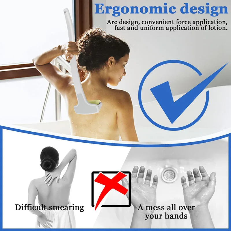 Customize Premium Quality Long Handled Folding Body Lotion Roller Lotion  Back Applicator