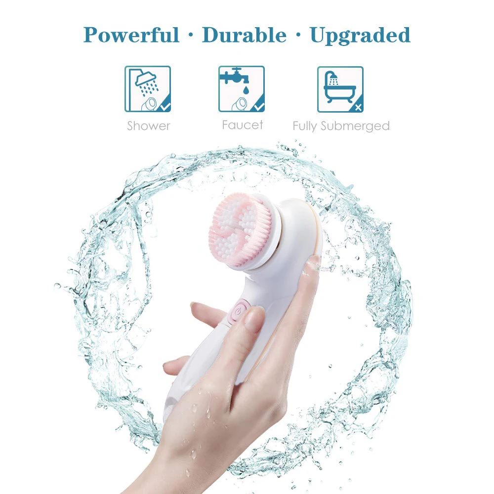 In STOCK 4 In 1Multi-function Waterproof Facial Cleansing Brush Set vibrating wireless Electric Facial Brush