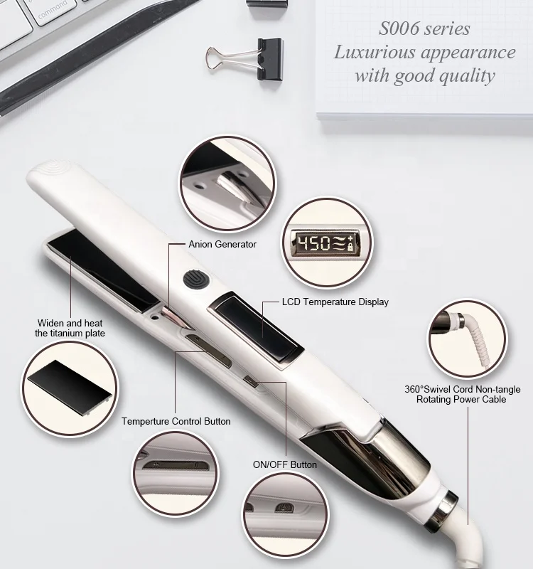 Hot Sale Cheap Flat Irons Lcd Display Titanium Electric Flat Iron