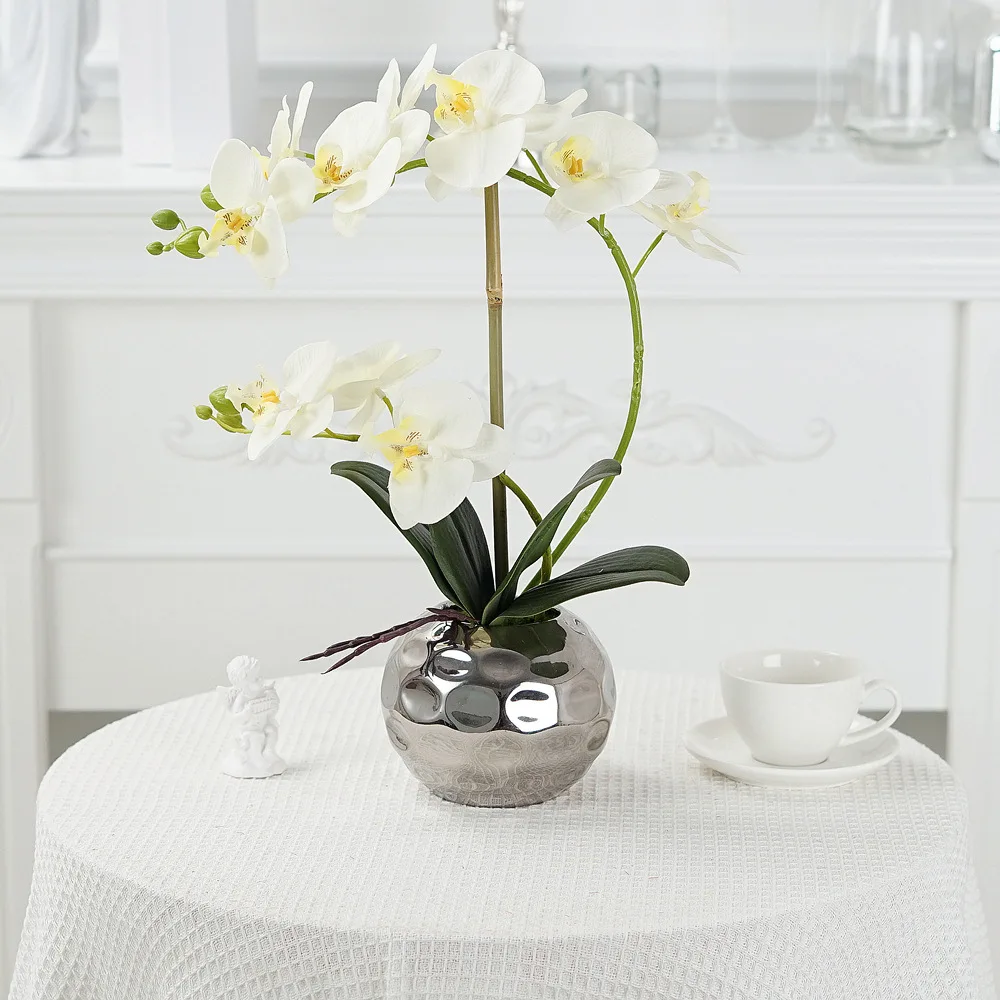 Flowers Artificial Home Orchid With Pot For Living Room