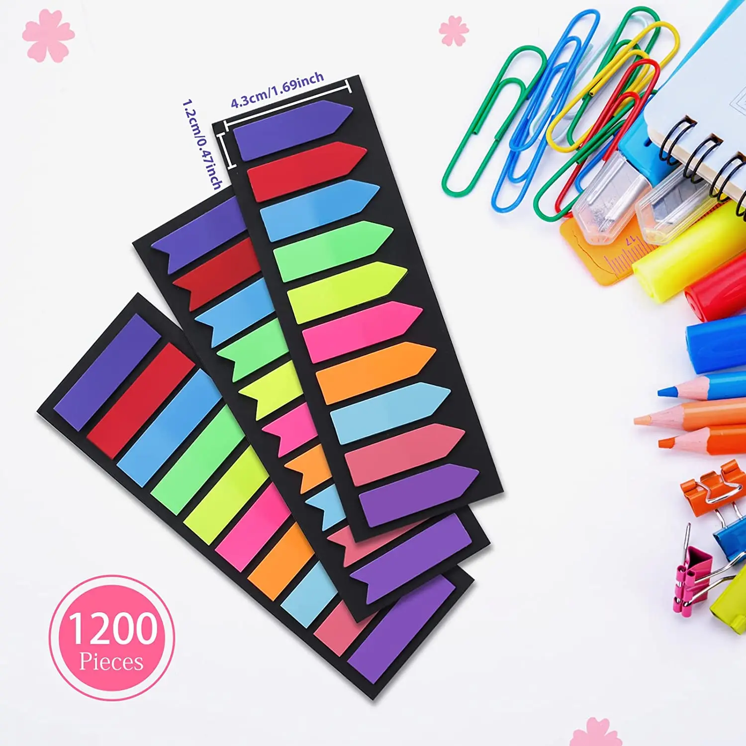 adhesive flag note book marker, colorful PET sticky note