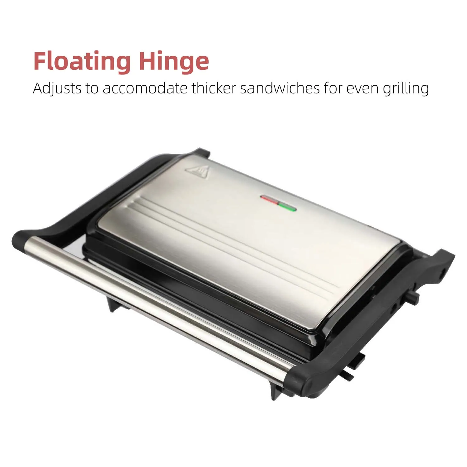 Smokeless Non Stick Electric Health Press Handle BBQ Steak Contact Grill Toaster