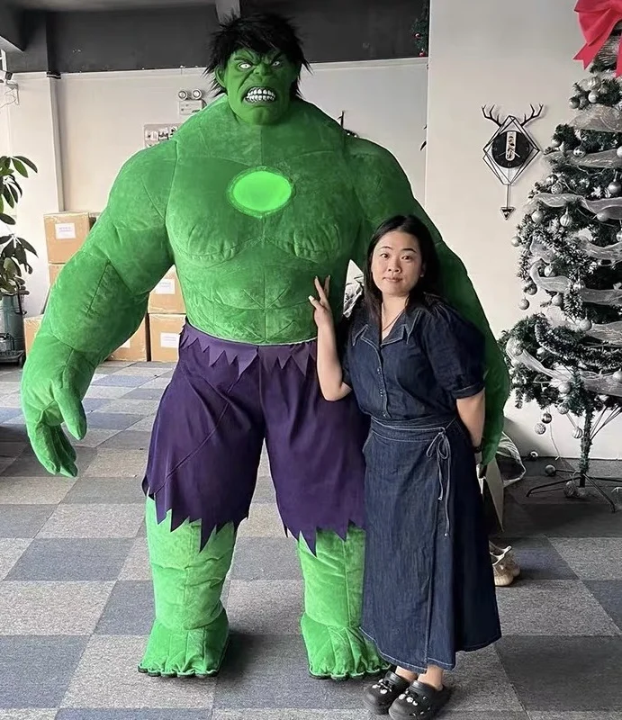 Outdoor Green Men Giant Inflatable Hulk Mascot Costume For Adult