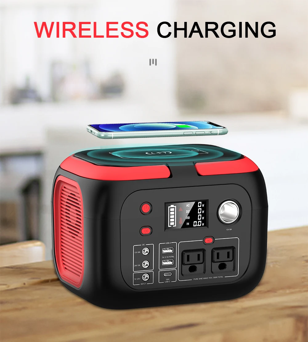 300W Portable Power Station 260Wh Outdoor Solar Generators Mobile Lithium Battery Pack 110V Outlet Solar Power Bank