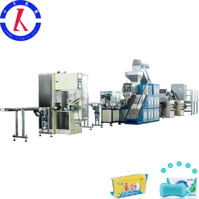 Wuxi zhongtian 2000kg/h toilet and laundry bar soap making machine  finishing production line