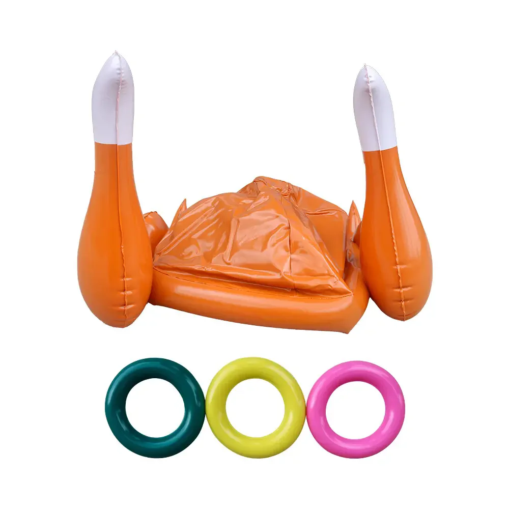 New Arrival Pvc Inflatable Christmas Decoration Grilled Chicken Leg Throwing Ring With 3 Ring