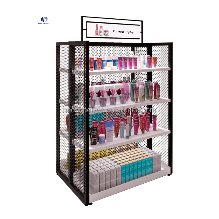 Retail Shop Cosmetic Display Shelves Wall Storage Design Beauty Products Display Cabinets