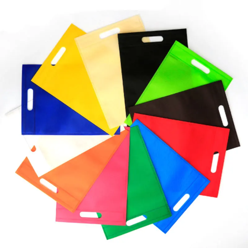 Custom Logo Wholesale Non Woven Flat Pocket Gift Tote Bag Non Woven Shopping Grocery Bag with Handle