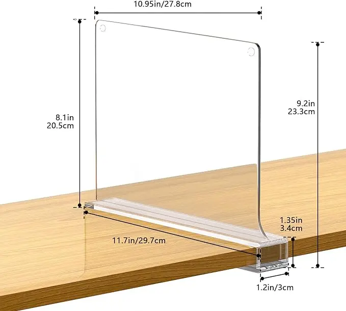 Transparent Acrylic Partitions for Organizing Display Racks in Wardrobes Bedrooms Offices